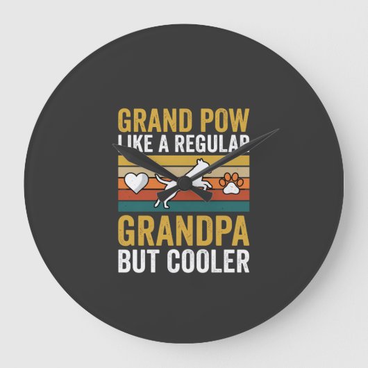 Opa Grootvader Hondenliefhebber Retro Grote Klok (Voorkant)