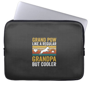 Opa Grootvader Hondenliefhebber Retro Laptop Sleeve