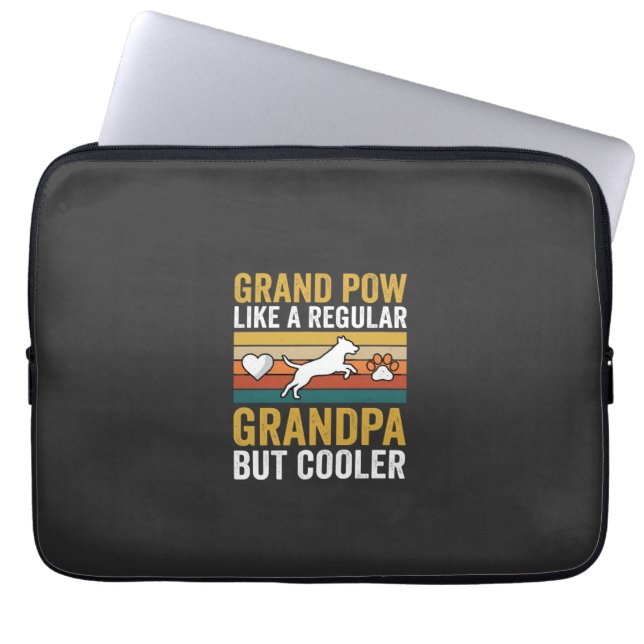 Opa Grootvader Hondenliefhebber Retro Laptop Sleeve (Voorkant)