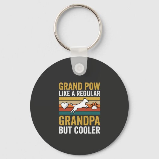 Opa Grootvader Hondenliefhebber Retro Sleutelhanger (Voorkant)