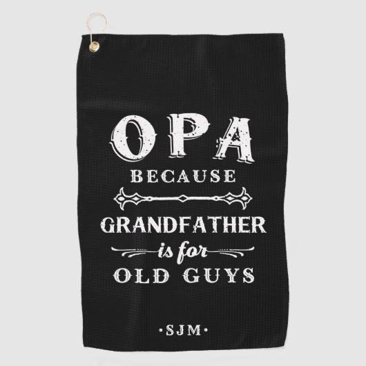 Opa | Grootvader is voor oude jongens Golfhanddoek (Voorkant)