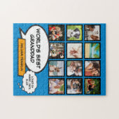 Opa, Grootvader, Opa 12 Foto Blauw Plezier Legpuzzel (Horizontaal)