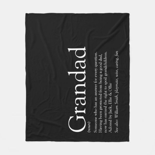 Opa Grootvader Opa Definitie Fleece Deken (Voorkant)