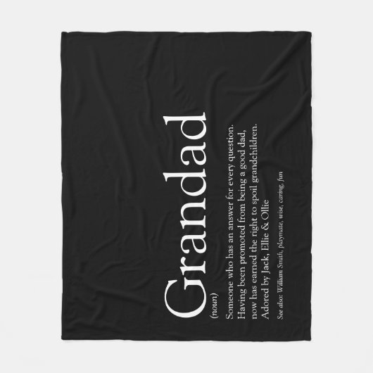 Opa Grootvader Opa Definitie Fleece Deken (Voorkant)