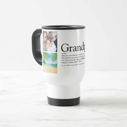 Opa Grootvader Papa Definitie 4 Foto Reisbeker (Voorkant links)