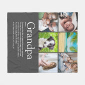 Opa Grootvader Papa Definitie 6 Foto Grijs Fleece Deken (Voorkant (Horizontaal))