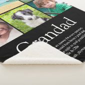 Opa Grootvader Papa Definitie 6 Foto Zwart Sherpa Deken (3/4)