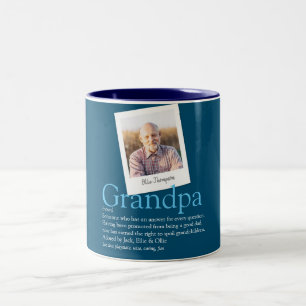 Opa Grootvader Papa Definitie Foto Blauw Tweekleurige Koffiemok