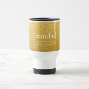 Opa, Grootvader, Papa Definitie Goud Glitter Reisbeker