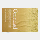 Opa, Grootvader, Papa Definitie Goud Glitter Theedoek (Horizontaal)