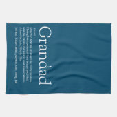 Opa Grootvader Papa Definitie Modern Blauw Theedoek (Horizontaal)