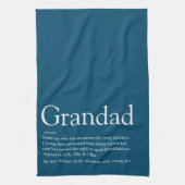 Opa Grootvader Papa Definitie Modern Blauw Theedoek (Verticaal)