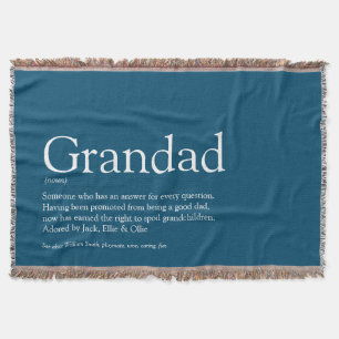 Opa Grootvader Papa Grootvader Definitie Blauw Deken