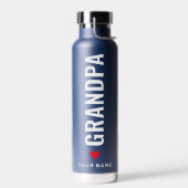 opa | Grootvader Simple 4 Foto Name Navy Waterfles (Links)