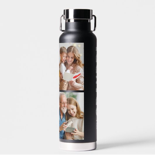 opa | Grootvader Simple 4 Photo Black Waterfles (Voorkant)