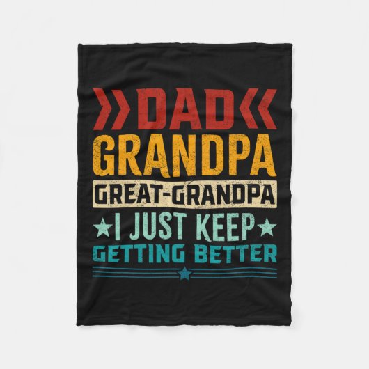 Opa Grote Opa Vaders Dag Fleece Deken (Voorkant)