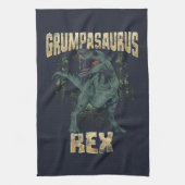 Opa Grumpasaurus Rex Dinosaur T Rex Theedoek (Verticaal)