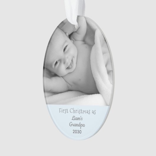 Opa GSon 1st Kerstmis Aangepaste foto naam Ornament (voorkant)