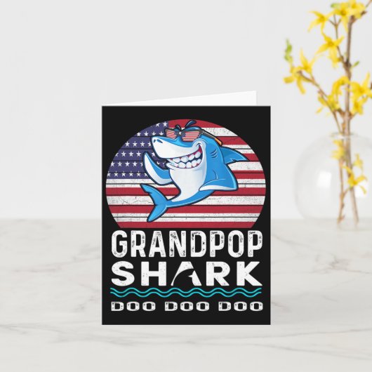 Opa Haai Vaderdag Cadeau Van Vrouw Zoon Dochter Kaart (Gele Bloem)
