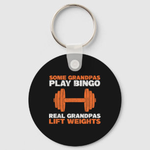 Opa Hanteert Gewichten Bodybuilding Opa Gewicht Sleutelhanger