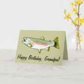 Opa Happy Birthday: Regenboogforel Kaart (Gele Bloem)