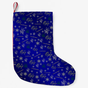 opa happy christmas tekst in goud en blauwe opslag kleine kerstsok