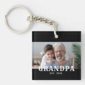 Opa heeft de moderne typografie foto opgericht sleutelhanger (Voorkant)