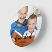 Opa heeft het moderne schrift foto ingesteld ronde klok (Hoek)