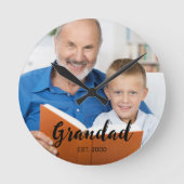 Opa heeft het moderne schrift foto ingesteld ronde klok (Voorkant)
