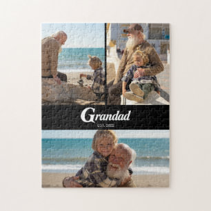 Opa heeft Modern Schrift 3 Foto ingesteld Legpuzzel