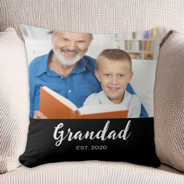 Opa heeft modern schrift foto ingesteld kussen (Creator heeft geüpload)