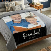Opa Heeft Modern Schrift Zwart Foto Fleece Deken