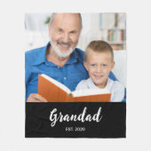 Opa Heeft Modern Schrift Zwart Foto Fleece Deken (Voorkant)