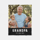 Opa heeft moderne vette witte foto opgericht fleece deken (Voorkant)