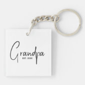 Opa heeft nieuwe opa cadeau opgericht sleutelhanger (Achterkant)