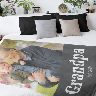 Opa heeft wit schrift foto opgericht fleece deken