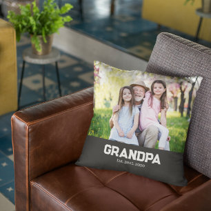 Opa heeft wit schrift foto opgericht kussen