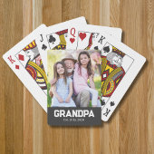 Opa heeft wit schrift foto opgericht pokerkaarten