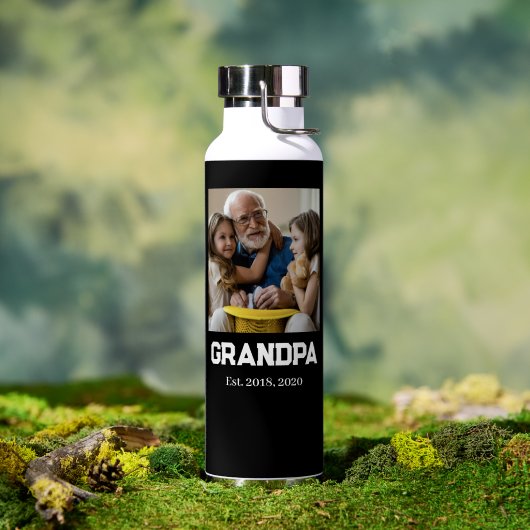 Opa heeft witte tekst foto ingesteld waterfles (Buiten (Gedraaid) )