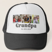 Opa heeft zwart-wit script 3 foto opgericht trucker pet (Voorkant)