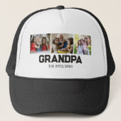 Opa heeft zwart-wit script 3 foto opgericht trucker pet (Voorkant)