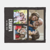 Opa heeft zwarte grunge script 3 foto ingesteld fleece deken (Voorkant (Horizontaal))