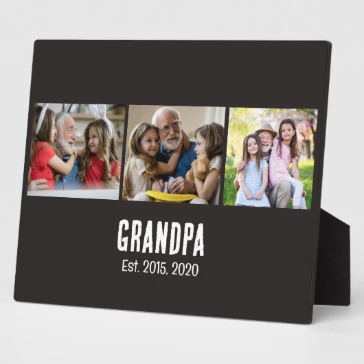 Opa heeft zwarte grunge script 3 foto ingesteld fotoplaat (Zijkant)