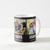Opa heeft zwarte grunge script 3 foto ingesteld koffiemok (Voorkant rechts)