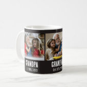 Opa heeft zwarte grunge script 3 foto ingesteld koffiemok (Voorkant links)