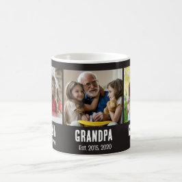 Opa heeft zwarte grunge script 3 foto ingesteld koffiemok