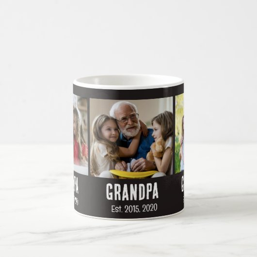 Opa heeft zwarte grunge script 3 foto ingesteld koffiemok (Center)