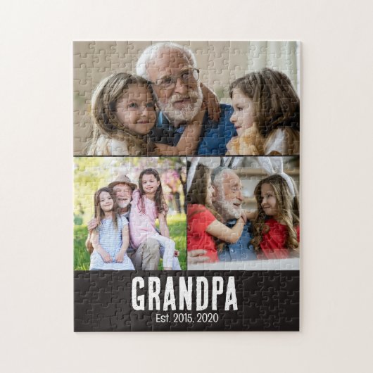 Opa heeft zwarte grunge script 3 foto ingesteld legpuzzel (Verticaal)