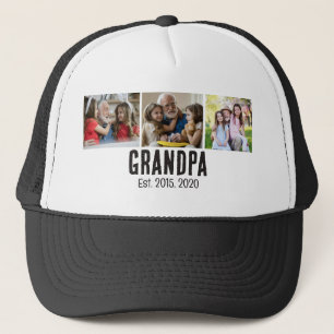 Opa heeft zwarte grunge script 3 foto ingesteld trucker pet