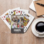 Opa heeft zwarte grunge script 3 foto opgericht pokerkaarten